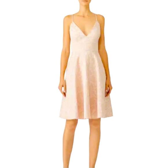 Badgley Mischka Pink Hue Tapestry Dress Size 8 - Picture 1 of 7